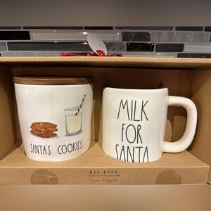 Rae Dunn White Santa's Treats Mug Set